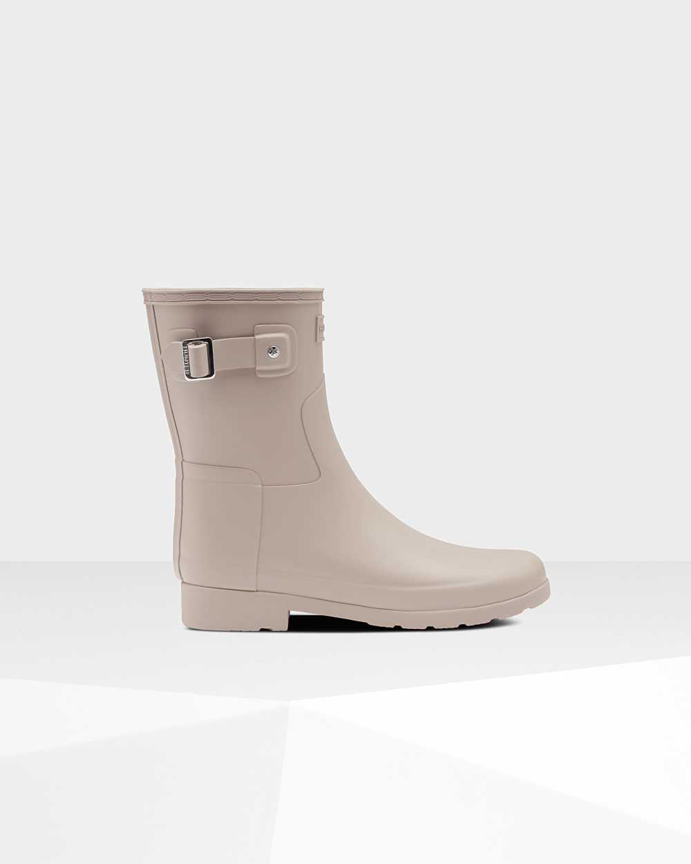 Hunter Refined Slim Fit Short Women's Rain Boots NZ-28196U Grey